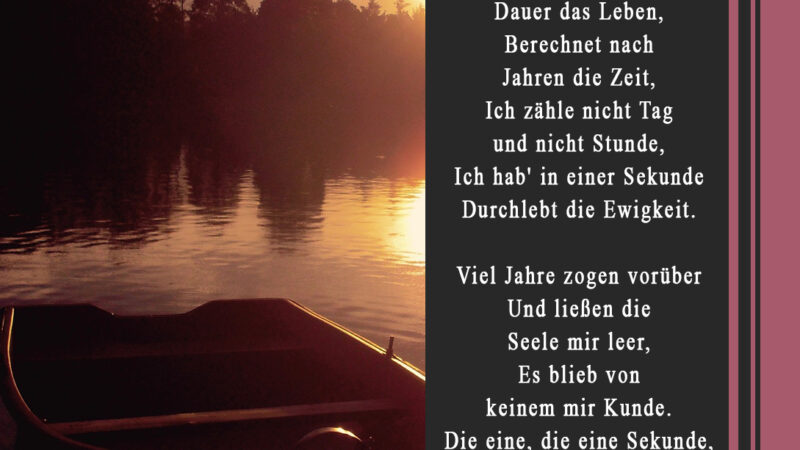 Gedicht: Die Sekunde von Marie Ebner-Eschenbach