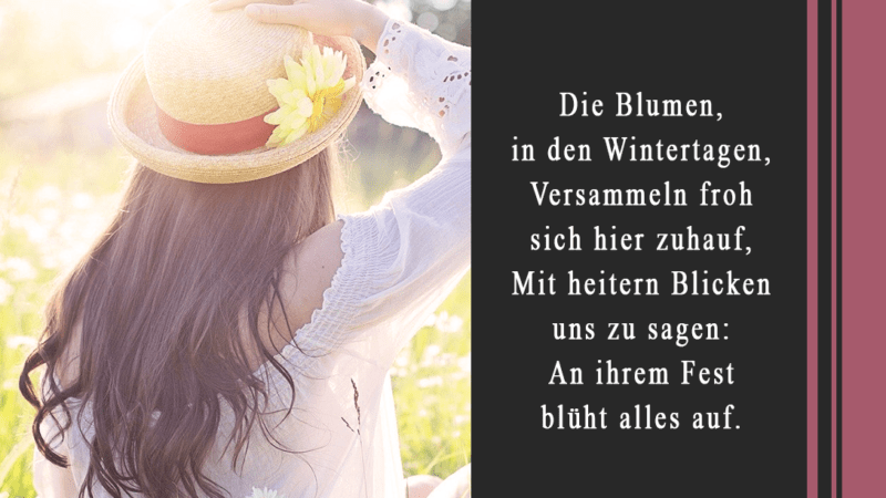 Ein Gedicht über den Frühling - Blumen von Johann Wolfgang von Goethe