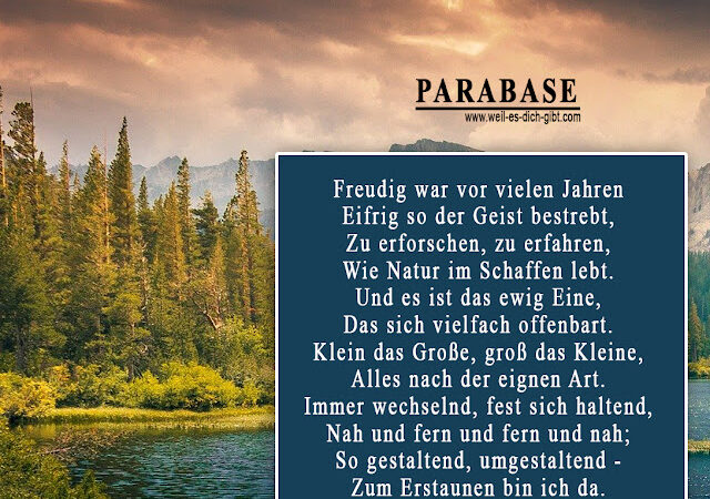 Parabase - ein Gedicht von Wolfgang Johann von Goethe