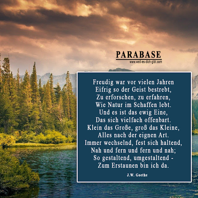 Parabase - ein Gedicht von Wolfgang Johann von Goethe