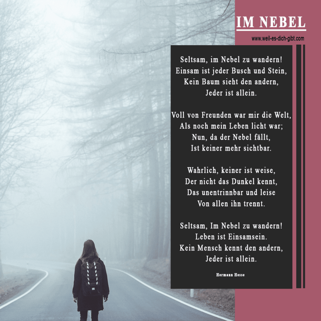 Im Nebel - ein Gedicht von Hermann Hesse