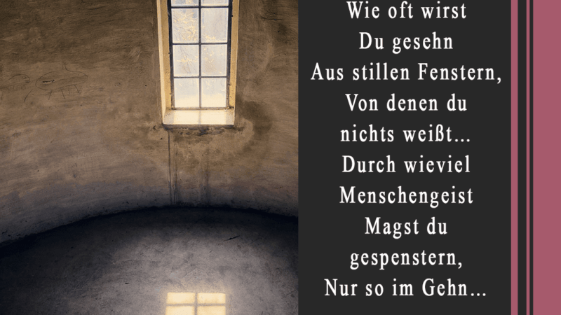 Gedichte - Fenster - die Stille - Christian Morgenstern