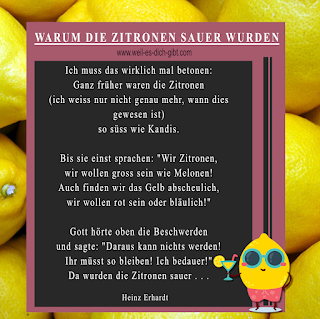 Als die Zitronen sauer wurden - Erhard - Gedicht