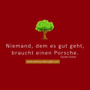 Niemand, dem es gut geht - braucht Porsche - Zitat von Gerald Hüther