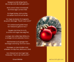 Eduard Mörike - die heilige Nacht - Weihnachtsgedicht