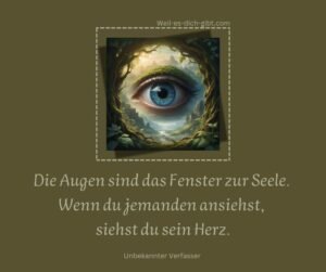 Die Augen sind das Fenster zur Seele – Schau genau hin und sieh das Herz ❤️👀