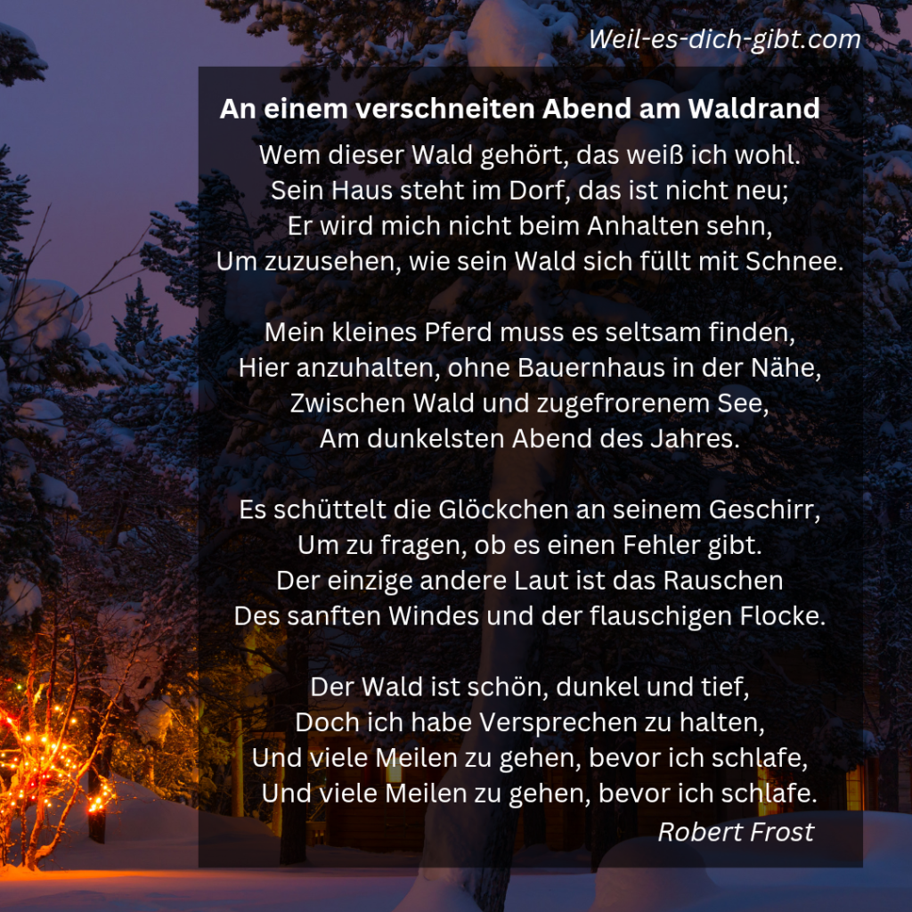 „An einem verschneiten Abend am Waldrand“ – Die Magie von Robert Frosts berühmtem Gedicht ❄️🌲 | Inspirierende Sprüche & Lebensweisheiten