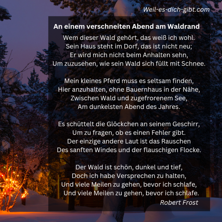 „An einem verschneiten Abend am Waldrand“ – Die Magie von Robert Frosts berühmtem Gedicht ❄️🌲