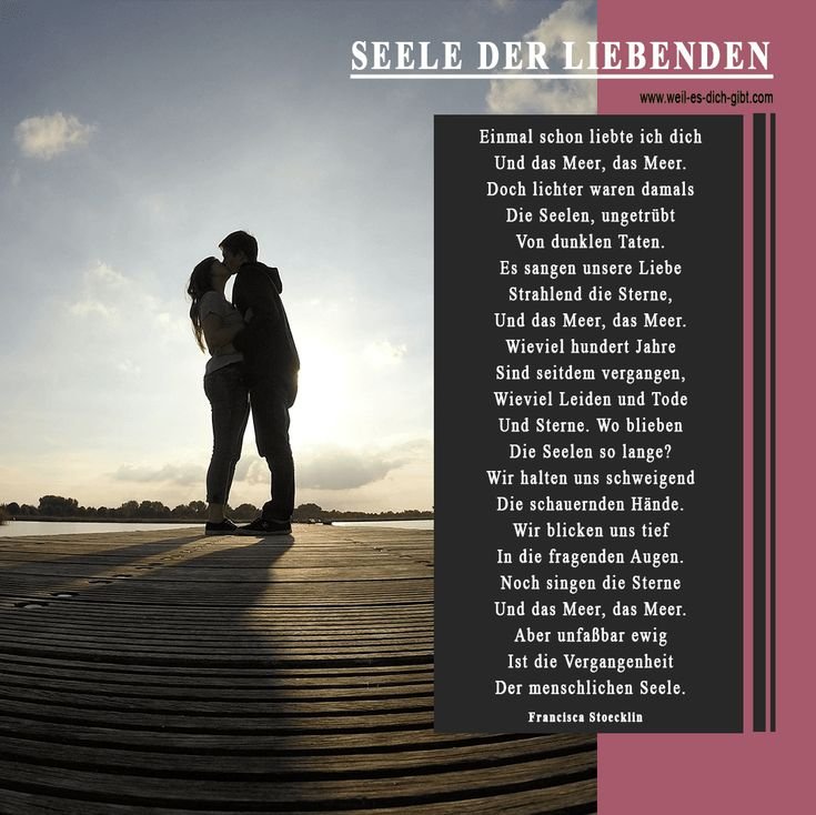 🌊 Einmal schon liebte ich dich von Francisca Stoecklin – Ein Gedicht ...