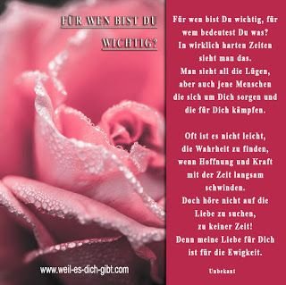 ❤️ Ein Gedicht zum Nachdenken Fuer wen bist du wichtig 😍 Weil es dich gibt 1