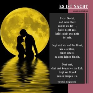 🌙 Es ist Nacht, und mein Herz kommt zu dir – Christian Morgensterns Gedicht über Liebe, Sehnsucht und inneren Frieden