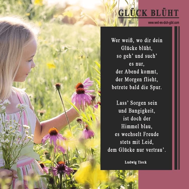 🍀 Glueck Gedicht Gluecklich sein 😍 Weil es dich gibt