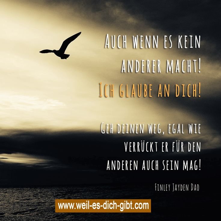 ❤️ Geh deinen Weg Ich glaube an dich Sprueche und Zitate 😍 Weil es dich gibt