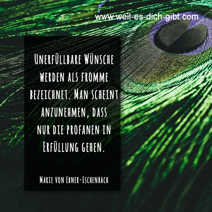 🍾 Neujahrssprueche Unerfuellbare Wuensche fromm Marie von Ebner Eschenbach 😍 Weil es dich gibt