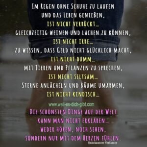 Die schönsten Dinge im Leben spürt man mit dem Herzen