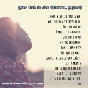 „Für dich in den Himmel, Mama“ – Ein Gedicht, das den Schmerz versteht