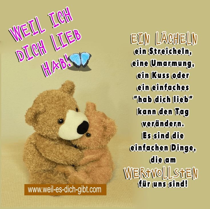 Ein Lächeln, ein Streicheln, eine Umarmung, ein Kuss oder ein einfaches „hab dich lieb“ – "Ein Lächeln, ein Streicheln, eine Umarmung, ein Kuss oder ein einfaches 'hab... | Inspiration & Gedanken