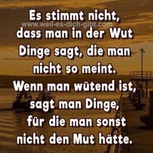 Es stimmt nicht, dass man in der Wut Dinge sagt, die man nicht so meint