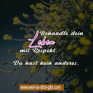 Behandle dein Leben mit Respekt – Eine Erinnerung an deine Einzigartigkeit – „Behandle dein Leben mit Respekt. Du hast kein anderes.“Dieser kraftvolle Spruch erinnert... | Inspiration & Gedanken
