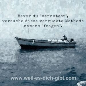 Bevor du „vermutest“, versuche diese verrückte Methode namens „fragen“
