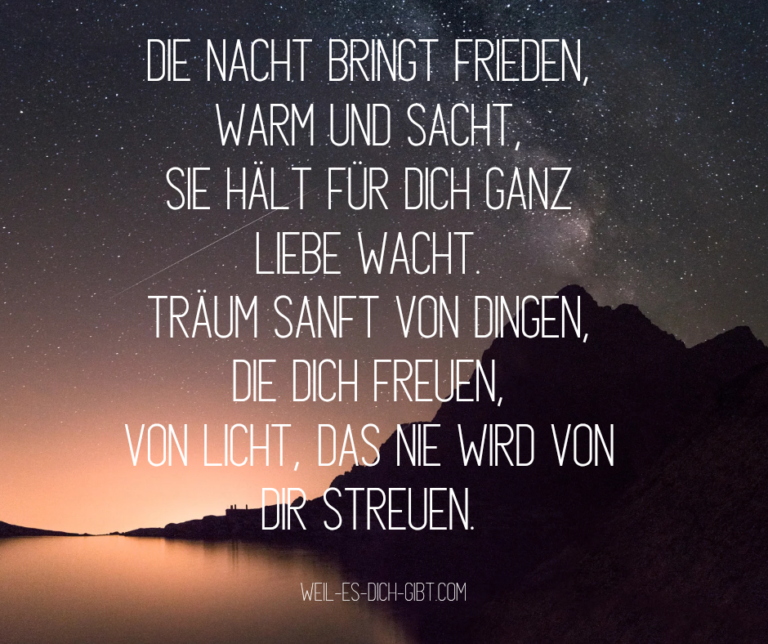Visualisierung: Nacht Bringt Frieden Warm Sacht Ein Gedicht Als Schutzzauber Für Seele
