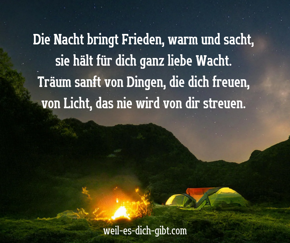 Visualisierung: Nacht Bringt Frieden Warm Sacht Ein Gedicht Als Wächter Für Deine Träume