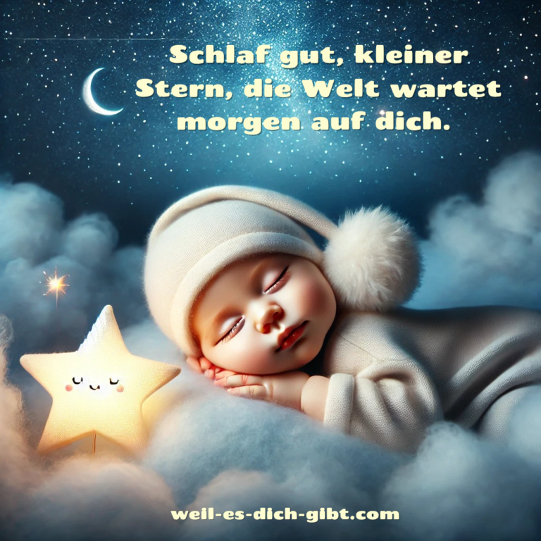 Gute Nacht, mein kleiner Stern, die Welt wartet morgen auf dich. – Es gibt diese besonderen Augenblicke am Ende des Tages, in denen die... | Inspiration & Gedanken