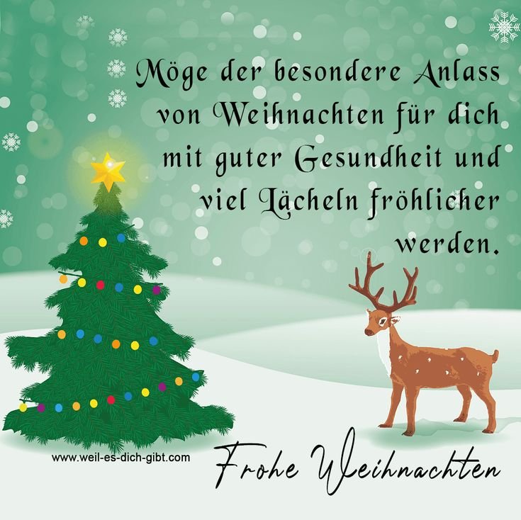 Möge der besondere Anlass von Weihnachten für dich mit guter Gesundheit und viel Lächeln fröhlicher werden. Frohe Weihnachten! – Weihnachten – ein Fest der Kontraste: zwischen lauter Festfreude und stiller Besinnung,... | Inspiration & Gedanken