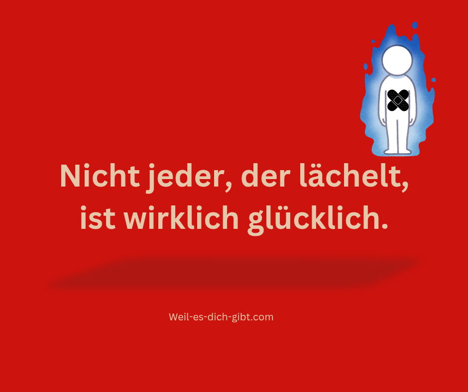 Bild: Nicht Jeder Lächelt Wirklich Glücklich - Achtsamkeitszitate, Sprüche