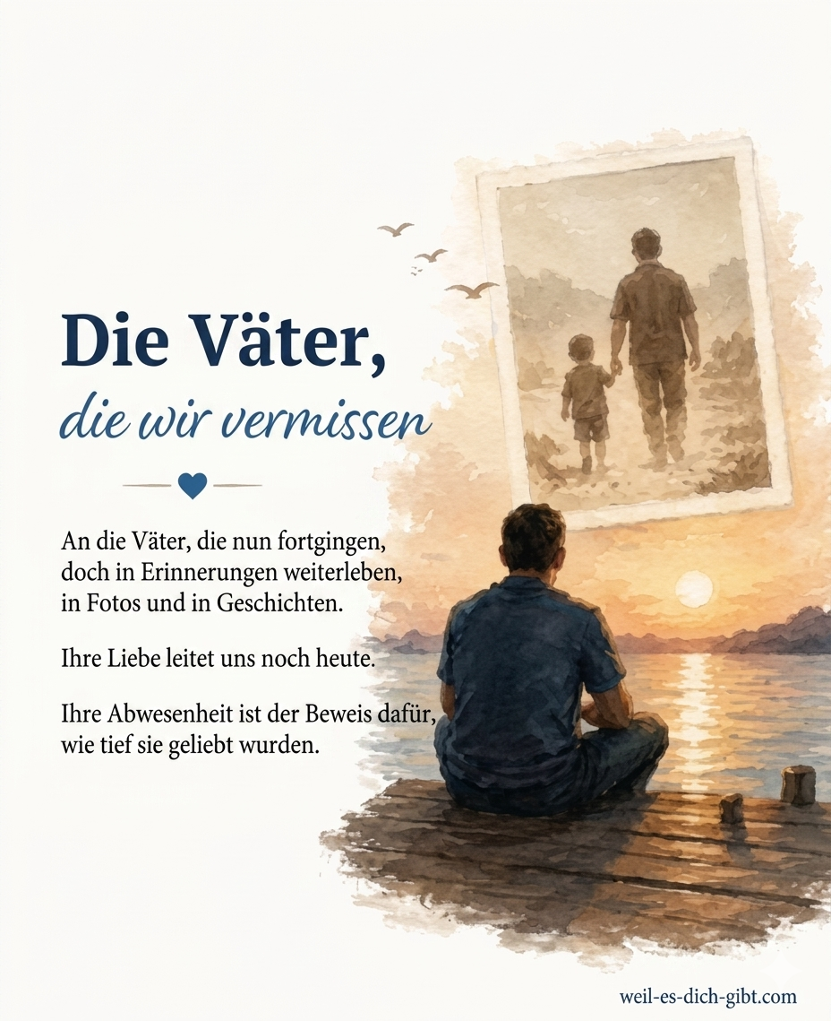 Bild: Wenn Sehnsucht Leise Anklopft Über Vermissen Unserer Väter - Vatertag Sprüche, Sprüche
