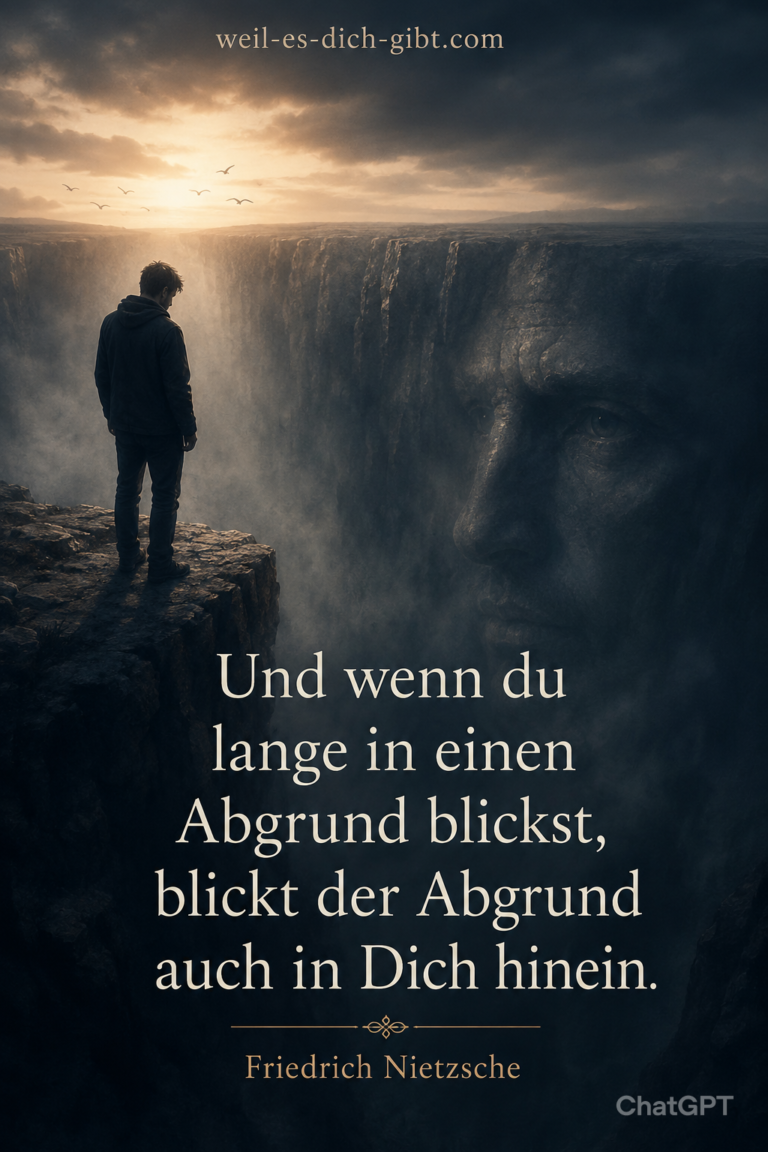 Bild: Wenn Abgrund Zurückblickt Ein Brief An Dich Wenn Leben Schwer Geworden - Nachdenkliche Sprüche, Sprüche