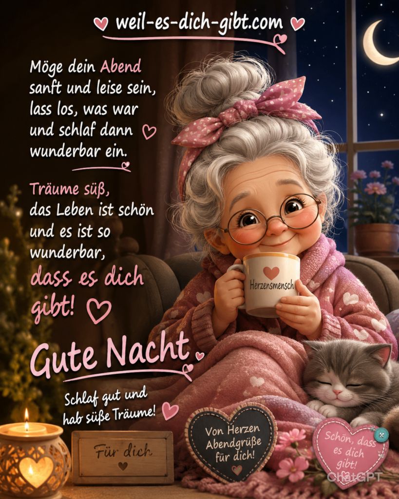 Bild: An Meine Freunde Schön Es Euch Gibt - Gute Nacht & Abendgrüße, Sprüche