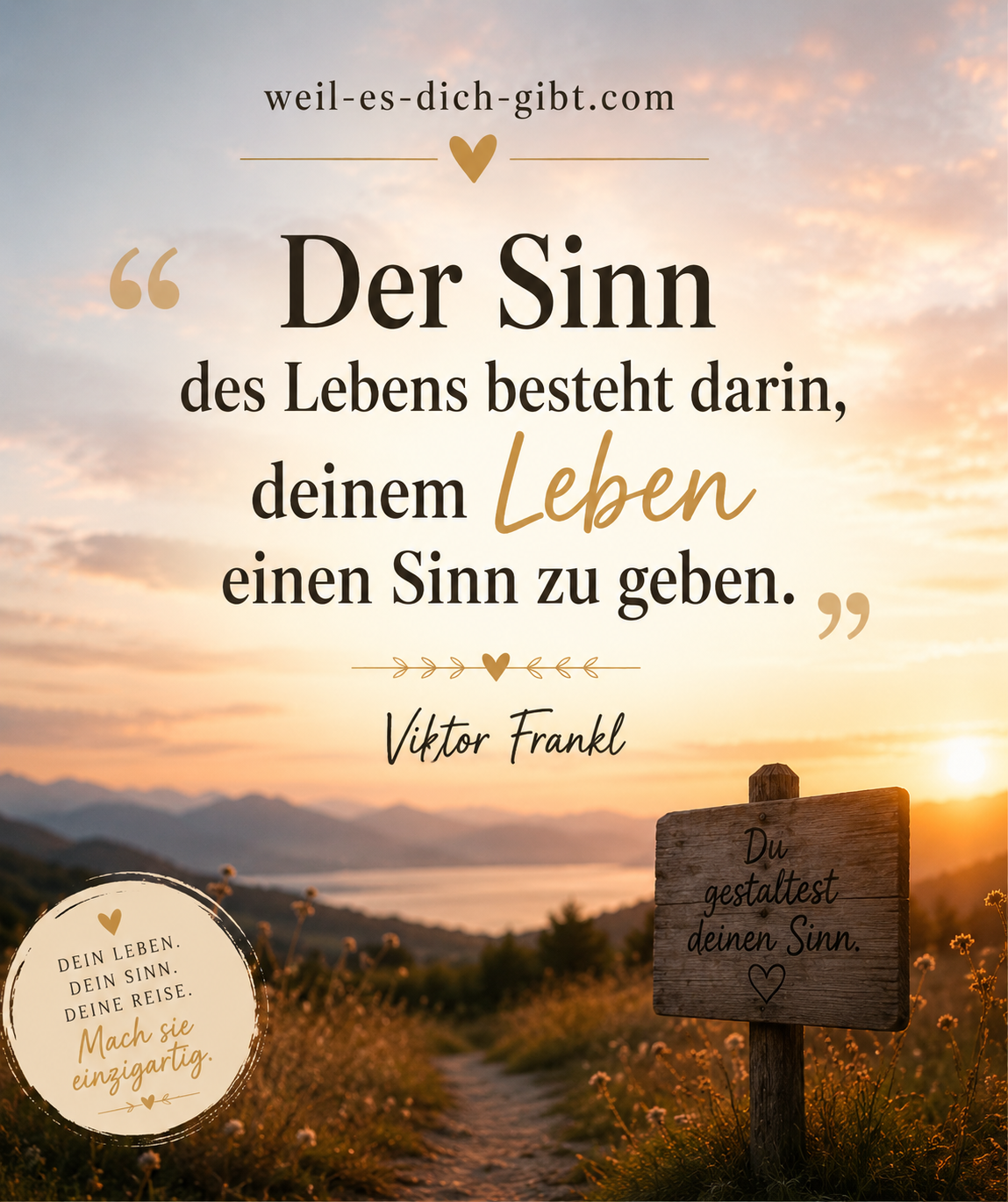 Visualisierung: Sinn Lebens Besteht Darin Deinem Leben Sinn Geben