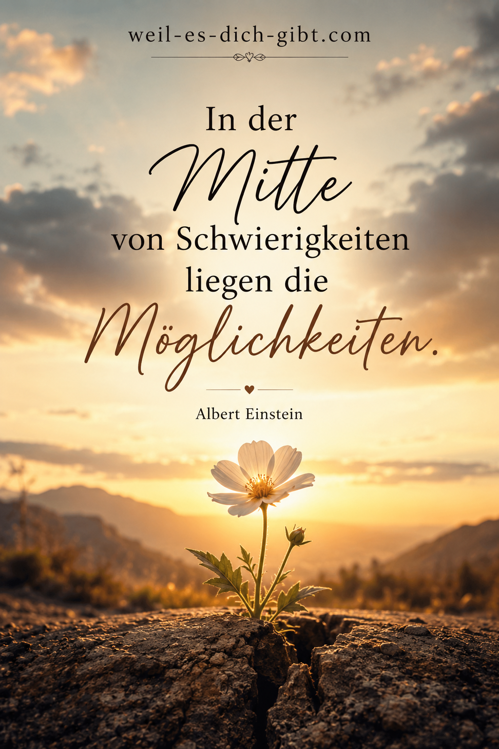 Illustration zum Thema: Mitte Schwierigkeiten Liegen Möglichkeiten Tiefere Bedeutung Einstein-Zitats