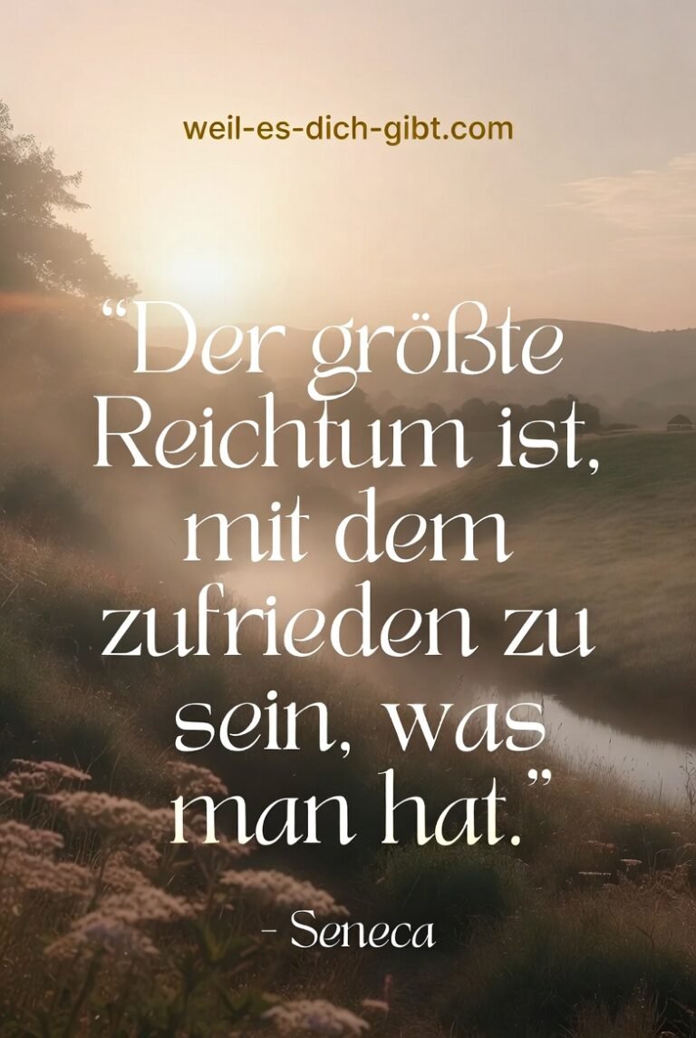 Visualisierung: Größte Reichtum Zufrieden Sein Was Man Hat Seneca Zitat Seine Tiefe Weisheit