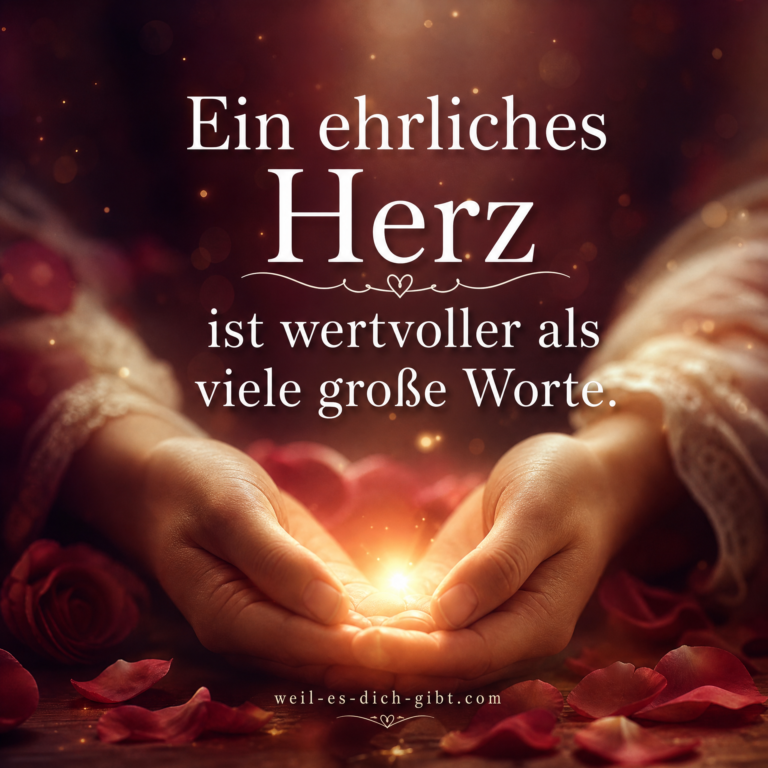 Bild: Ein Ehrliches Herz Wertvoller Als Viele Große Worte - Liebe Sprüche, Sprüche