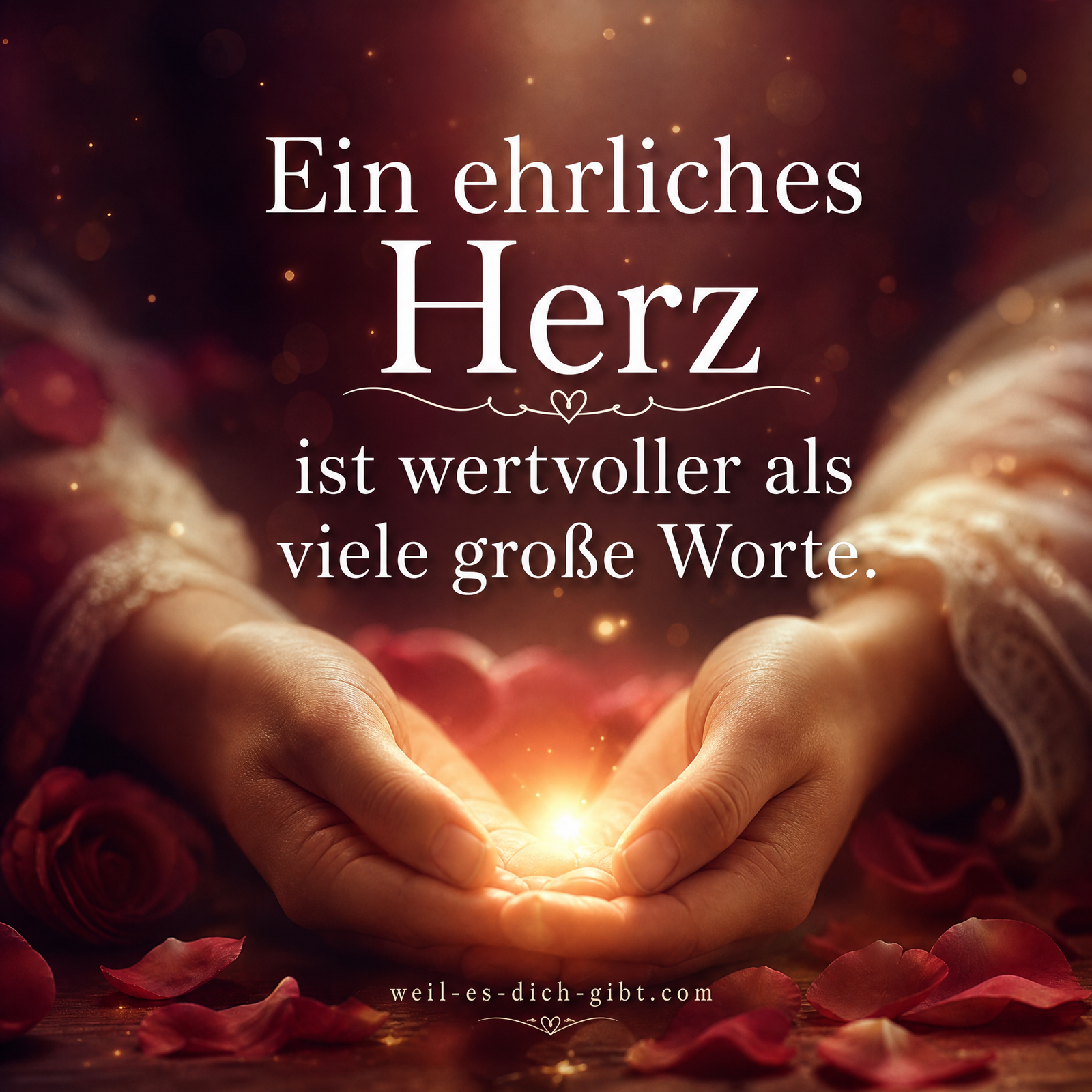 Bild: Ein Ehrliches Herz Wertvoller Als Viele Große Worte - Liebe Sprüche, Sprüche