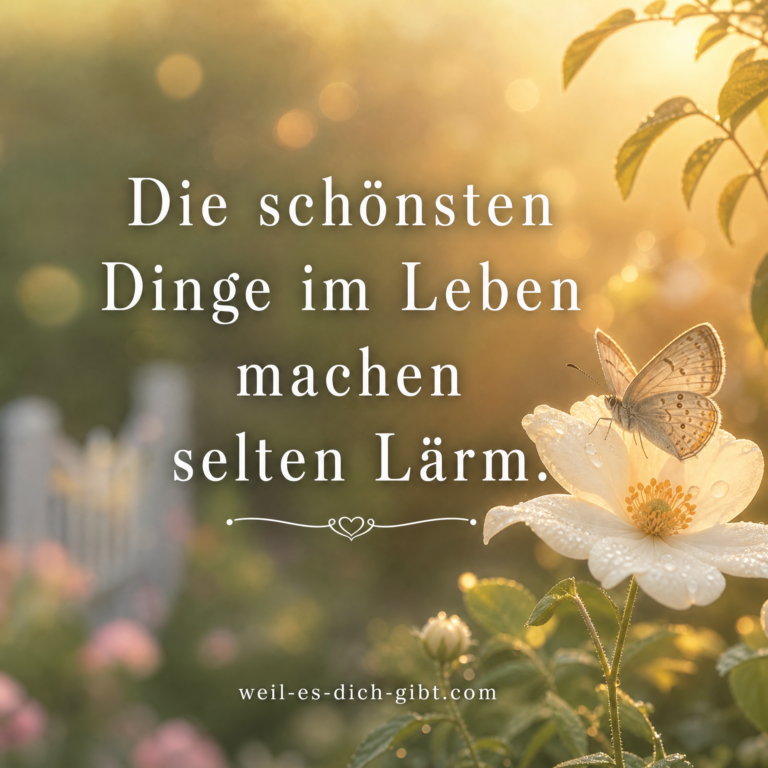 Bild: Schönsten Dinge Im Leben Machen Selten Lärm - Streit, Versöhnung & Emotionen, Nachdenkliche Sprüche