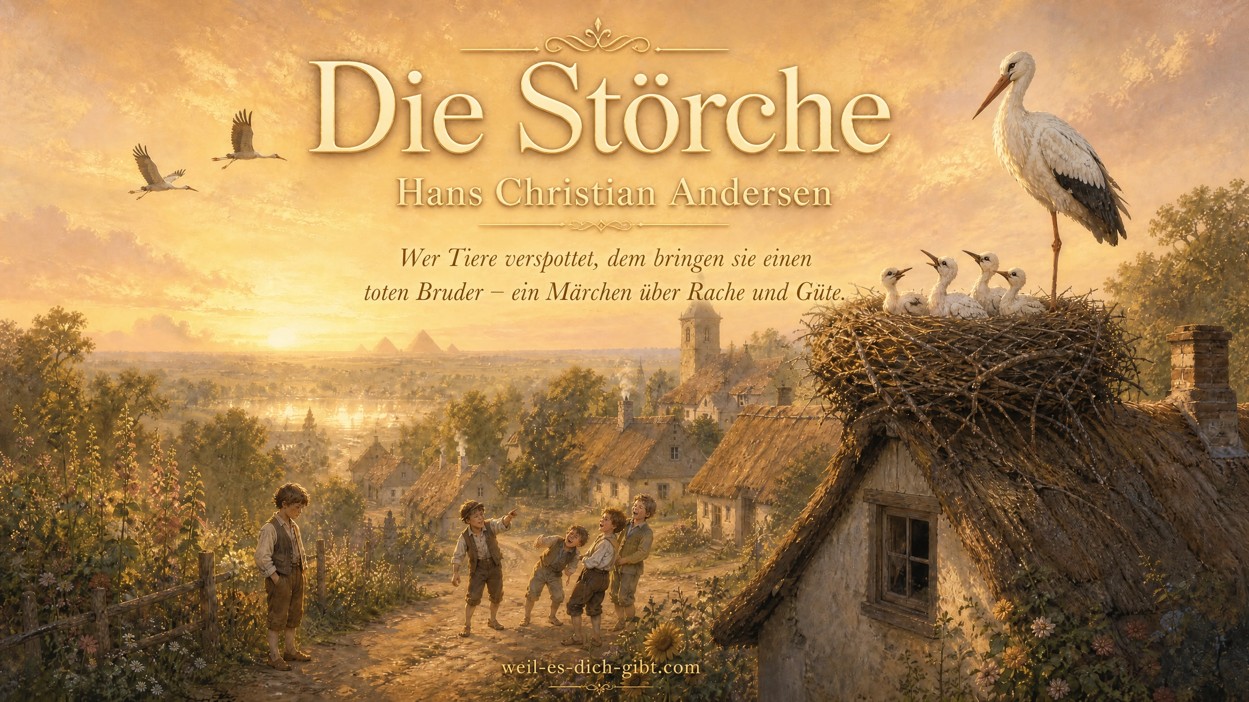 Illustration zum Thema: Störche Märchen Hans Christian Andersen