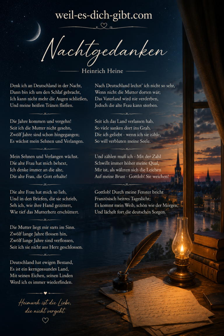 Visualisierung: Heinrich Heine Nachtgedanken Ein Bewegendes Gedicht Über Sehnsucht Heimat