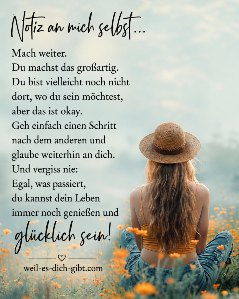 Illustration zum Thema: Notiz An Mich Selbst Du Darfst Glücklich Sein