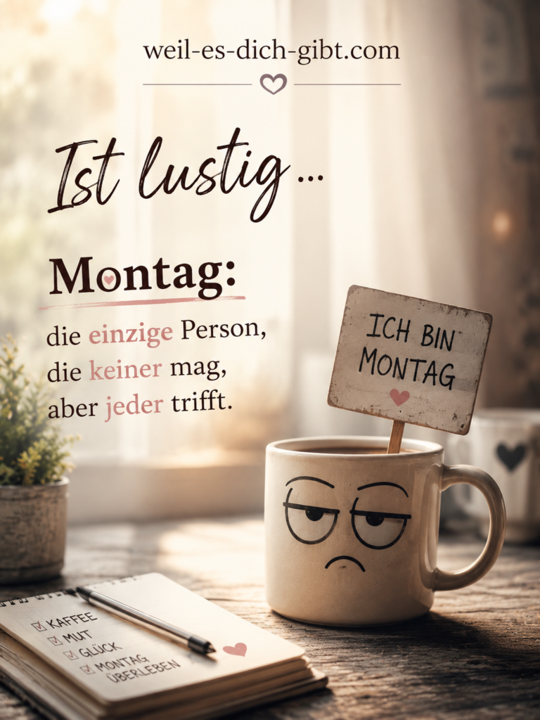 Bild: Montag Einzige Person Keiner Mag Jeder Trifft Lustiger Spruch - Sprüche für Montag, Freitag & Wochenende, Sprüch
