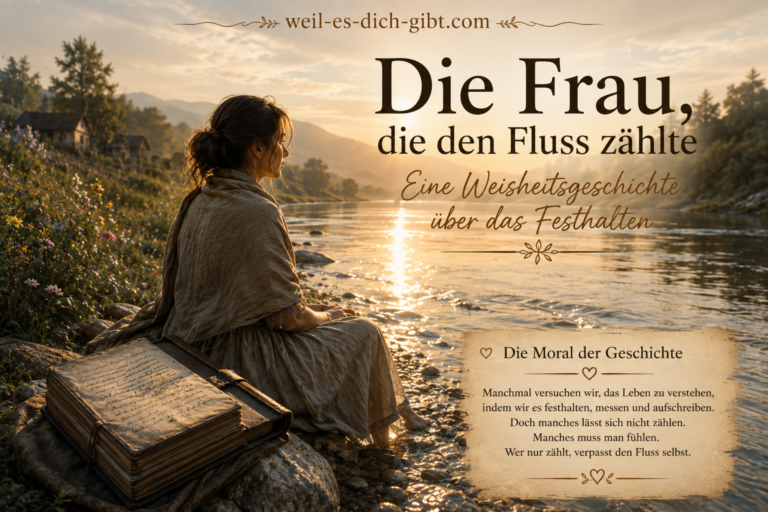 Visualisierung: Frau Fluss Zählte Weisheitsgeschichte Über Festhalten
