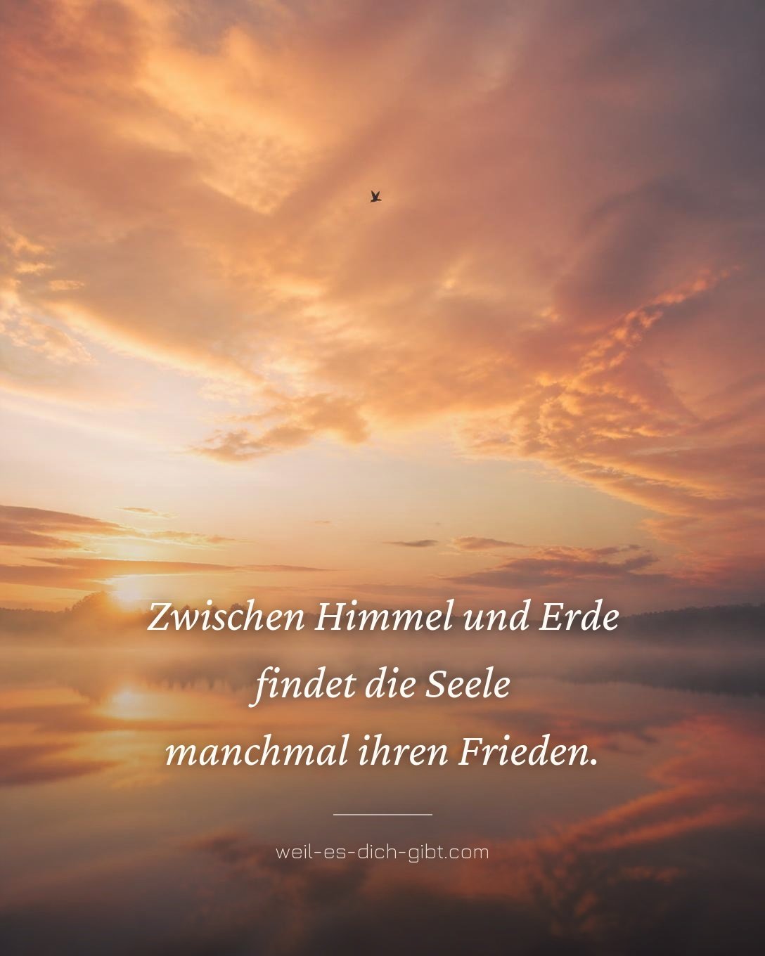 Illustration zum Thema: Zwischen Himmel Erde Findet Seele Manchmal Ihren Frieden