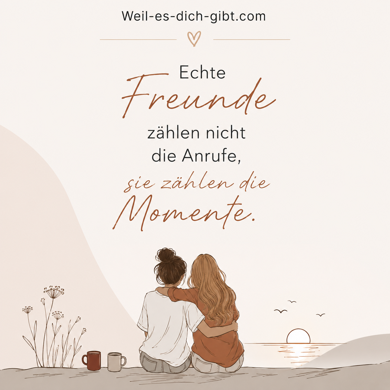 Bild: Echte Freunde Zählen Nicht Anrufe Sie Zählen Momente - Freundschaft Sprüche, Sprüche