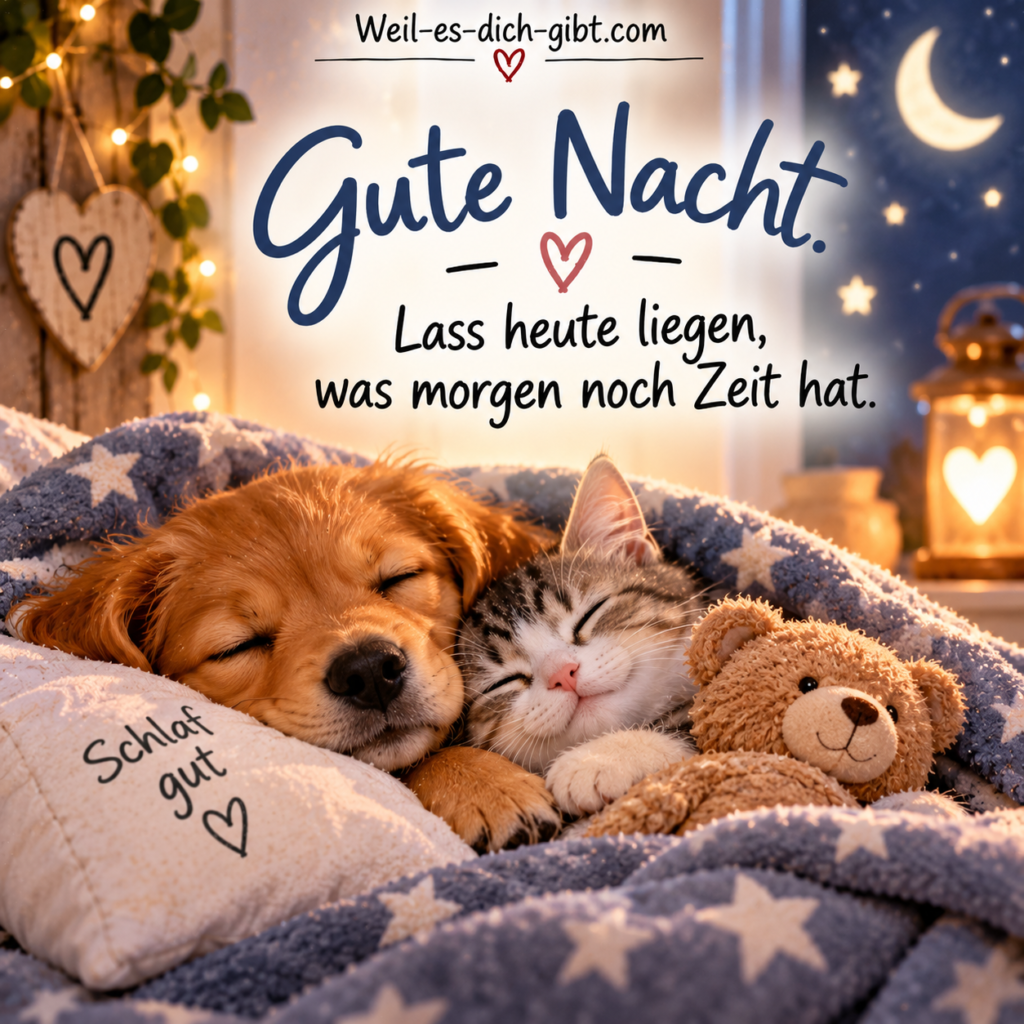 Bild: Gute Nacht Du Musst Heute Nicht Alles Schaffen - Gute Nacht & Abendgrüße, Sprüche