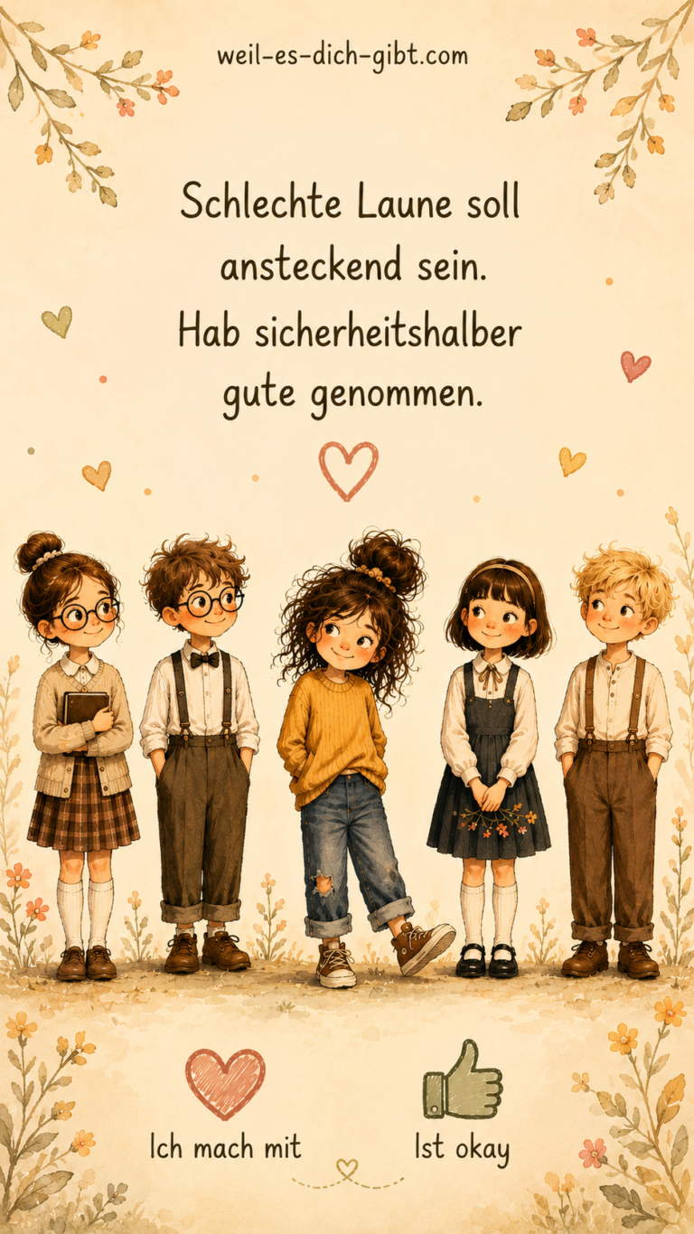 Schlechte Laune Soll Ansteckend Sein Dann Habe Ich Sicherheitshalber Gute Genommen - anschauliche Darstellung