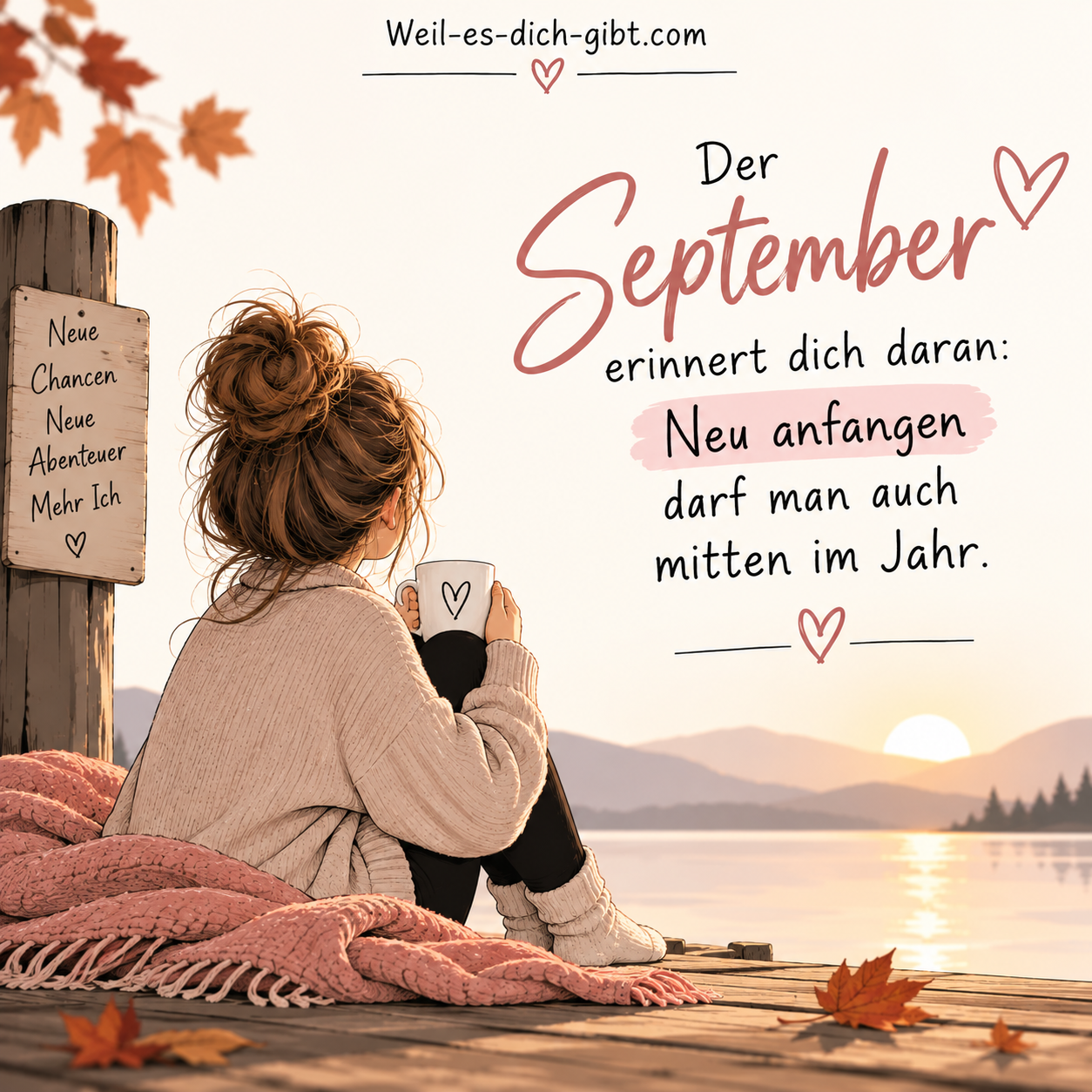 Bild: Neu Anfangen Darf Man Auch Mitten Im Jahr - Motivierende Erfolg Sprüche, Herbst Sprüche