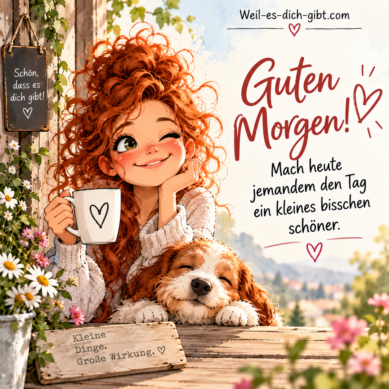 Illustration zum Thema: Mach Heute Jemandem Tag Ein Kleines Bisschen Schöner