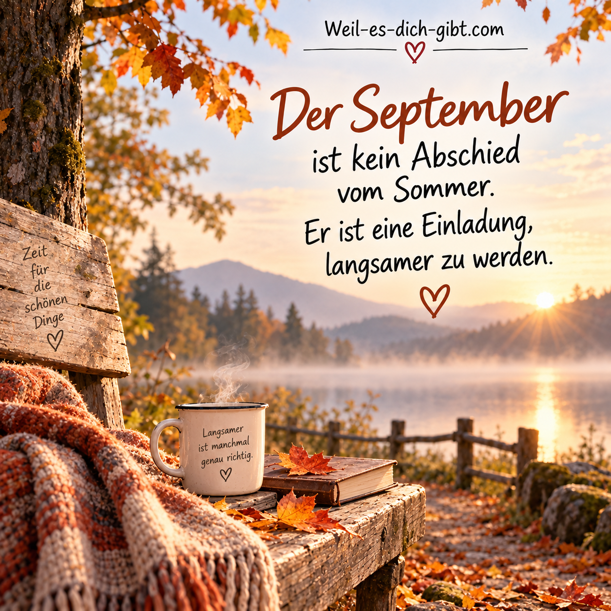 Bild: September Lädt Uns Ein Langsamer - Herbst Sprüche, Sprüche